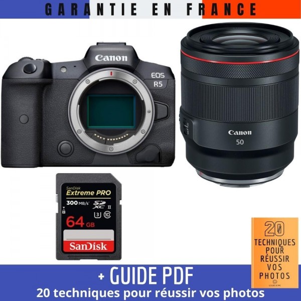 Canon EOS R5 + RF 50mm f/1.2L USM + SanDisk 64GB Extreme PRO UHS-II SDXC 300 MB/s - Cámara mirrorless|MCZ DIRECT