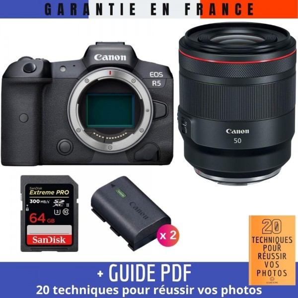 Canon EOS R5 + RF 50mm f/1.2L USM + SanDisk 64GB Extreme PRO UHS-II SDXC 300 MB/s + 2 Canon LP-E6NH|MCZ DIRECT