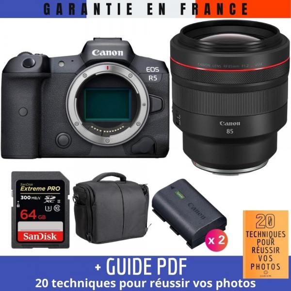 Canon EOS R5 + RF 85mm f/1.2L USM + SanDisk 64GB UHS-II SDXC 300 MB/s + 2 Canon LP-E6NH + Bag-2