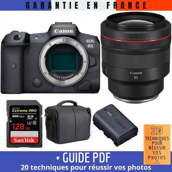 Canon EOS R5 + RF 85mm f/1.2L USM + SanDisk 128GB UHS-II SDXC 300 MB/s + Canon LP-E6NH + Bag|MCZ DIRECT