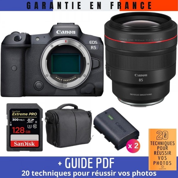 Canon EOS R5 + RF 85mm f/1.2L USM DS + SanDisk 128GB UHS-II SDXC 300 MB/s + 2 Canon LP-E6NH + Bag-2