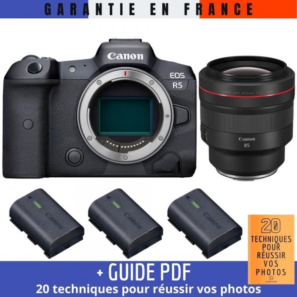 Canon R5 + RF 85mm F1.2L USM + 3 Canon LP-E6NH - Appareil Photo Professionnel-2