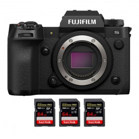 Fujifilm X-H2S + 3 SanDisk 64GB Extreme PRO UHS-II SDXC 300 MB/s - Appareil Photo APS-C-1