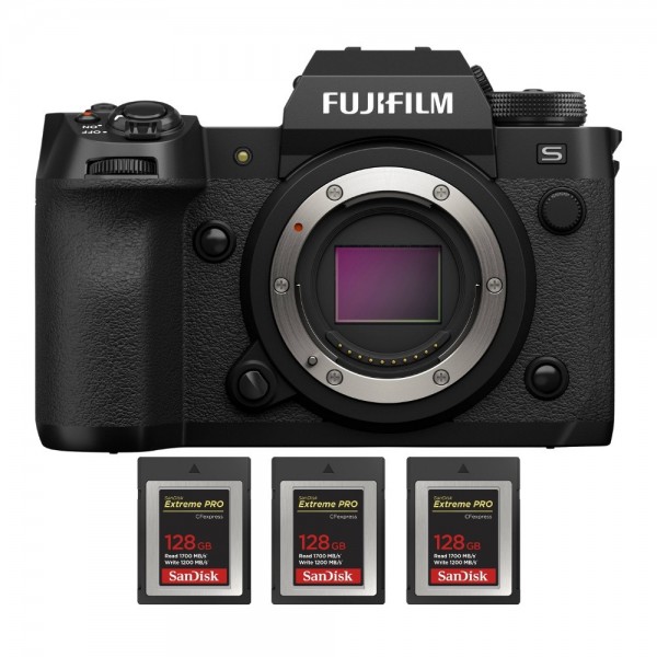 Fujifilm X-H2S + 3 SanDisk 128GB Extreme PRO CFexpress Type B - Appareil Photo APS-C-1