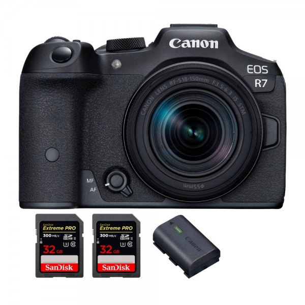 Canon EOS R7 + RF-S 18-150mm STM + 2 SanDisk 32GB Extreme PRO UHS-II SDXC 300 MB/s + 1 Canon LP-E6NH - Cámara mirrorless-1