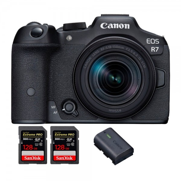 Canon EOS R7 + RF-S 18-150mm STM + 2 SanDisk 128GB Extreme PRO UHS-II SDXC 300 MB/s + 1 Canon LP-E6NH - Cámara mirrorless-1