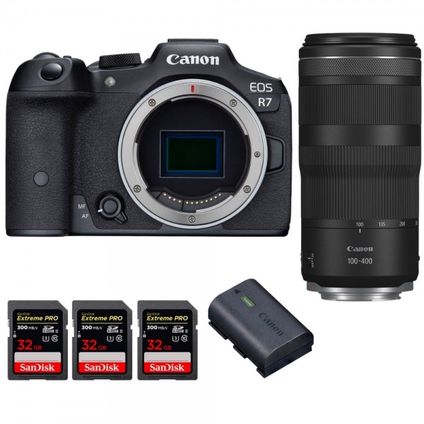 Canon EOS R7 + RF 100-400mm IS + 3 SanDisk 32GB Extreme PRO UHS-II SDXC 300 MB/s + 1 Canon LP-E6NH - Appareil Photo Hybride-1