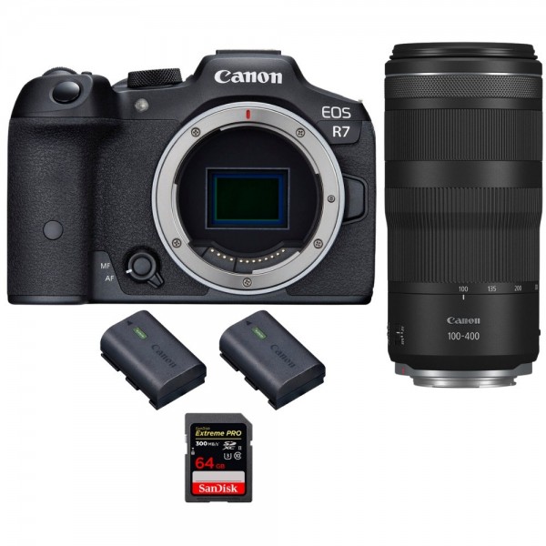 Canon EOS R7 + RF 100-400mm IS + 1 SanDisk 64GB Extreme PRO UHS-II SDXC 300 MB/s + 2 Canon LP-E6NH - Appareil Photo Hybride-1