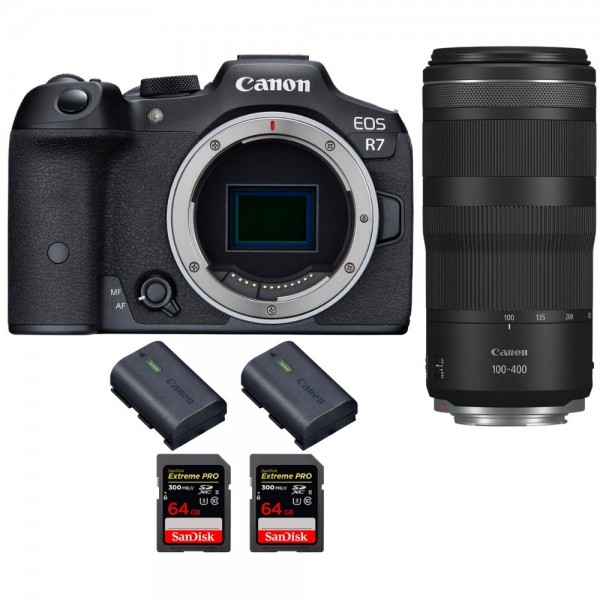 Canon EOS R7 + RF 100-400mm IS + 2 SanDisk 64GB Extreme PRO UHS-II SDXC 300 MB/s + 2 Canon LP-E6NH - Appareil Photo Hybride-1