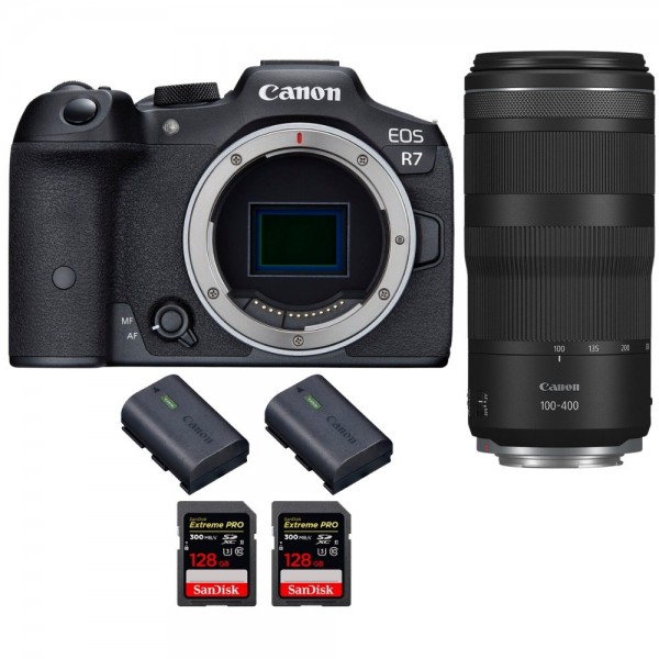 Canon EOS R7 + RF 100-400mm IS + 2 SanDisk 128GB Extreme PRO UHS-II SDXC 300 MB/s + 2 Canon LP-E6NH - Appareil Photo Hybride-1