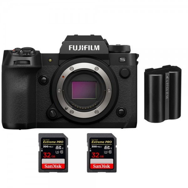 Fujifilm X-H2S + 2 SanDisk 32 GB Extreme PRO UHS-II SDXC 300 MB/s + 1 Fujifilm NP-W235 - Dispositivo fotográfico APS-C-1