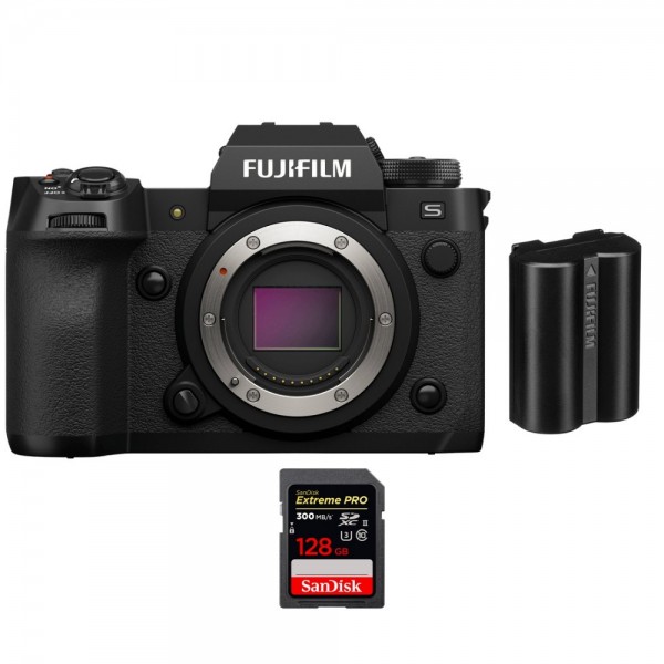 Fujifilm X-H2S + 1 SanDisk 128GB Extreme PRO UHS-II SDXC 300 MB/s + 1 Fujifilm NP-W235 - Appareil Photo APS-C-1