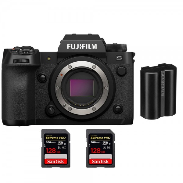 Fujifilm X-H2S + 2 SanDisk 128GB Extreme PRO UHS-II SDXC 300 MB/s + 1 Fujifilm NP-W235 - Appareil Photo APS-C|MCZ DIRECT