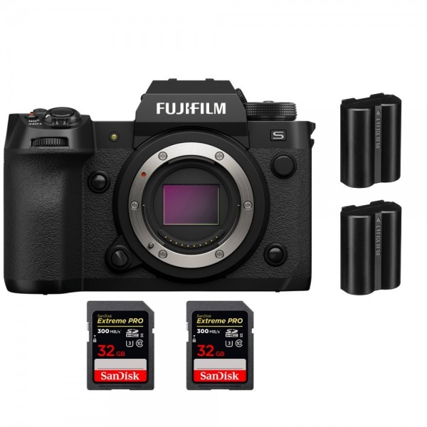 Fujifilm X-H2S + 2 SanDisk 32GB Extreme PRO UHS-II SDXC 300 MB/s + 2 Fujifilm NP-W235 - Appareil Photo APS-C-1