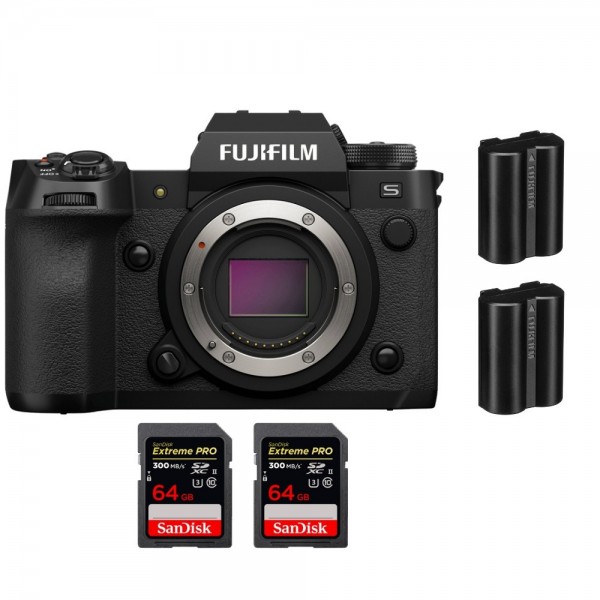 Fujifilm X-H2S + 2 SanDisk 64GB Extreme PRO UHS-II SDXC 300 MB/s + 2 Fujifilm NP-W235 - Dispositivo fotográfico APS-C-1