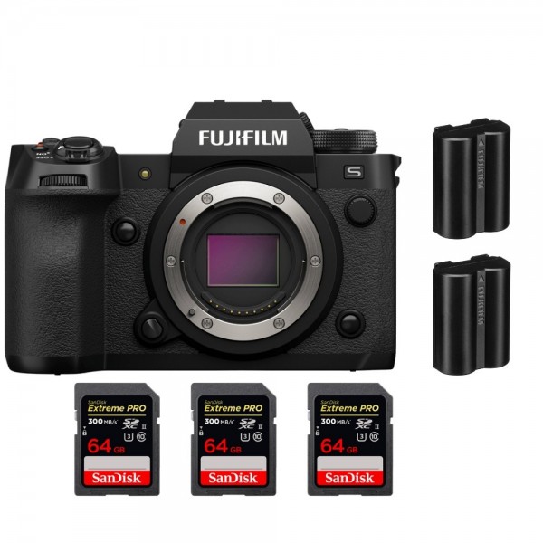 Fujifilm X-H2S + 3 SanDisk 64 GB Extreme PRO UHS-II SDXC 300 MB/s + 2 Fujifilm NP-W235 - Dispositivo fotográfico APS-C-1