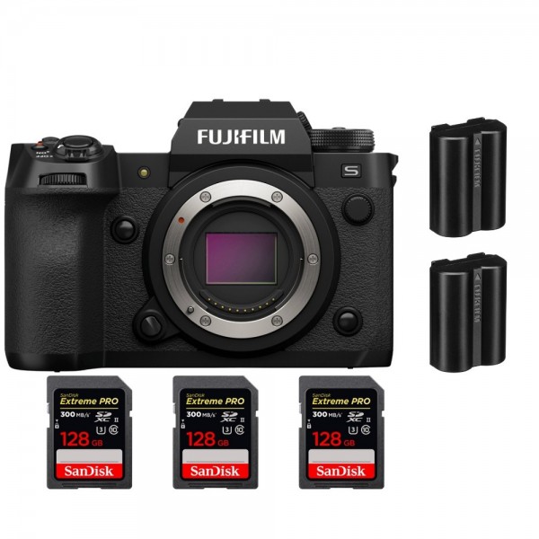 Fujifilm X-H2S + 3 SanDisk 128GB Extreme PRO UHS-II SDXC 300 MB/s + 2 Fujifilm NP-W235 - Appareil Photo APS-C-1