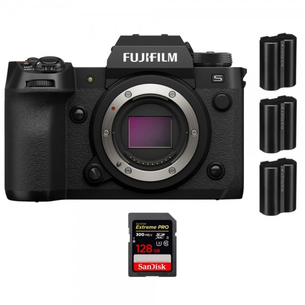 Fujifilm X-H2S + 1 SanDisk 128GB Extreme PRO UHS-II SDXC 300 MB/s + 3 Fujifilm NP-W235 - Appareil Photo APS-C-1