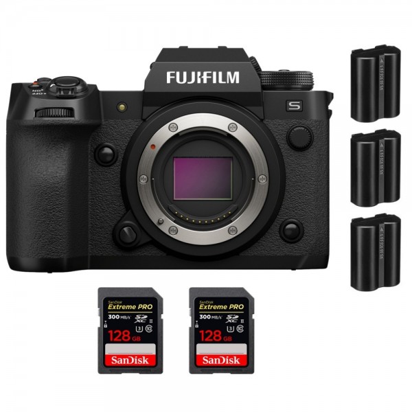 Fujifilm X-H2S + 2 SanDisk 128GB Extreme PRO UHS-II SDXC 300 MB/s + 3 Fujifilm NP-W235 - Appareil Photo APS-C-1