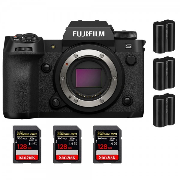 Fujifilm X-H2S + 3 SanDisk 128 GB Extreme PRO UHS-II SDXC 300 MB/s + 3 Fujifilm NP-W235 - Dispositivo fotográfico APS-C-1