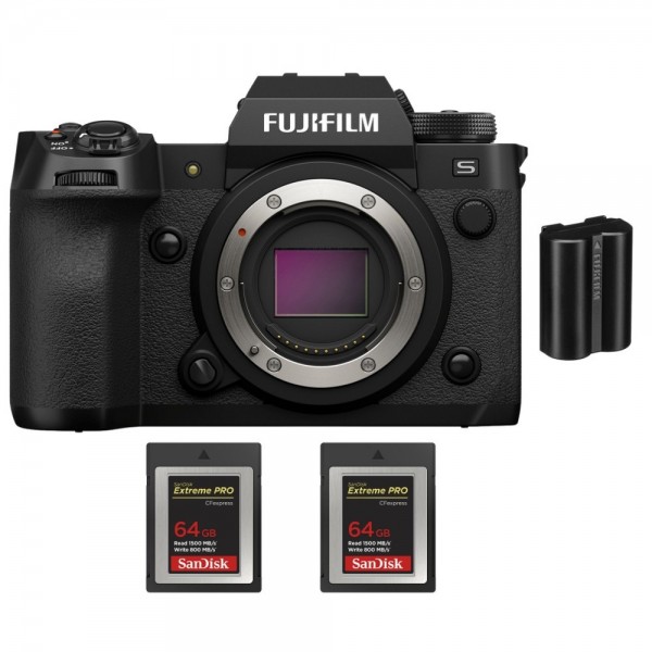 Fujifilm X-H2S + 2 SanDisk 64GB Extreme PRO CFexpress Tipo B + 1 Fujifilm NP-W235 - Dispositivo fotográfico APS-C|MCZ DIRECT