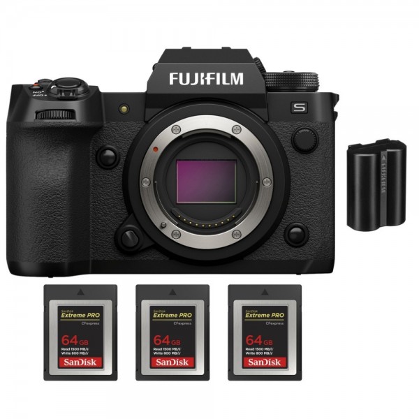 Fujifilm X-H2S + 3 SanDisk 64GB Extreme PRO CFexpress Tipo B + 1 Fujifilm NP-W235 - Dispositivo fotográfico APS-C-1