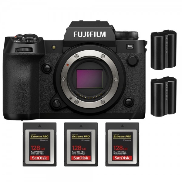 Fujifilm X-H2S + 3 SanDisk 128GB Extreme PRO CFexpress Type B + 2 Fujifilm NP-W235 - APS-C Mirrorless Camera-1