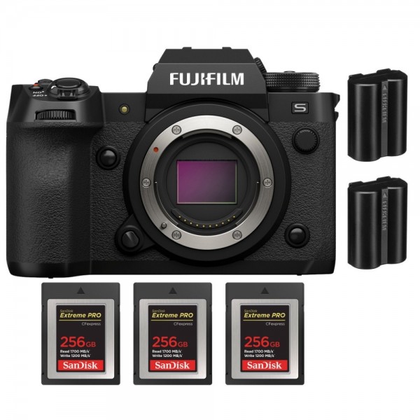 Fujifilm X-H2S + 3 SanDisk 256GB Extreme PRO CFexpress Tipo B + 2 Fujifilm NP-W235 - Dispositivo fotográfico APS-C|MCZ DIRECT