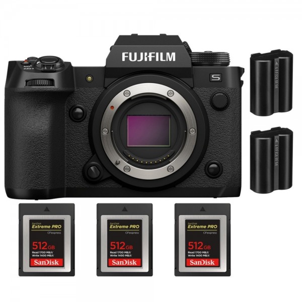 Fujifilm X-H2S + 3 SanDisk 512GB Extreme PRO CFexpress Tipo B + 2 Fujifilm NP-W235 - Dispositivo fotográfico APS-C-1