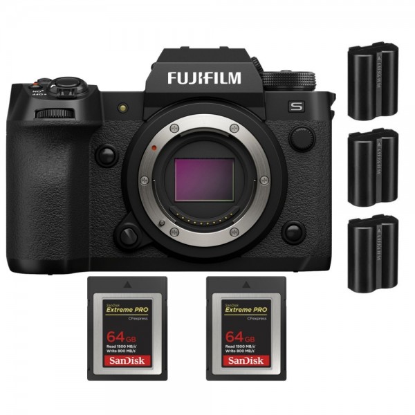 Fujifilm X-H2S + 2 SanDisk 64GB Extreme PRO CFexpress Tipo B + 3 Fujifilm NP-W235 - Dispositivo fotográfico APS-C-1