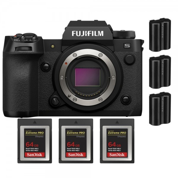 Fujifilm X-H2S + 3 SanDisk 64GB Extreme PRO CFexpress Tipo B + 3 Fujifilm NP-W235 - Dispositivo fotográfico APS-C-1