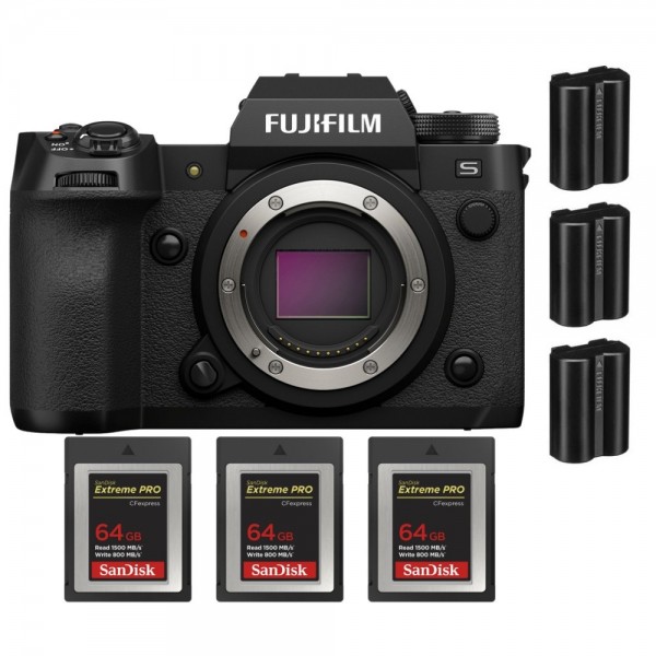Fujifilm X-H2S + 3 SanDisk 64GB Extreme PRO CFexpress Type B + 3 Fujifilm NP-W235 - Appareil Photo APS-C-1