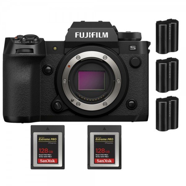 Fujifilm X-H2S + 2 SanDisk 128GB Extreme PRO CFexpress Tipo B + 3 Fujifilm NP-W235 - Dispositivo fotográfico APS-C-1