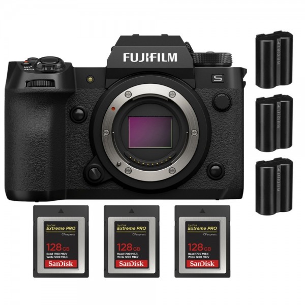 Fujifilm X-H2S + 3 SanDisk 128GB Extreme PRO CFexpress Tipo B + 3 Fujifilm NP-W235 - Dispositivo fotográfico APS-C-1