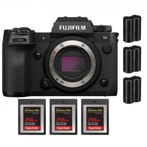 Fujifilm X-H2S + 3 SanDisk 256GB Extreme PRO CFexpress Tipo B + 3 Fujifilm NP-W235 - Dispositivo fotográfico APS-C-1