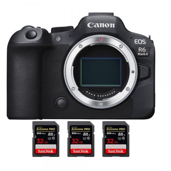 Canon EOS R6 Mark II + 3 SanDisk 32GB Extreme PRO UHS-II SDXC 300 MB/s - Appareil hybride Plein Format-1