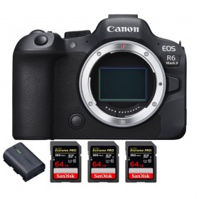 Canon EOS R6 Mark II + 3 SanDisk 64GB Extreme PRO UHS-II 300 MB/s + 1 Canon LP-E6NH - Full Frame Mirrorless Camera-1