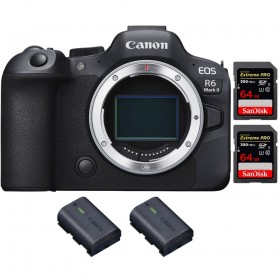 Canon EOS R6 Mark II + 2 SanDisk 64GB Extreme PRO UHS-II 300 MB/s + 2 Canon LP-E6NH - Full Frame Mirrorless Camera-1