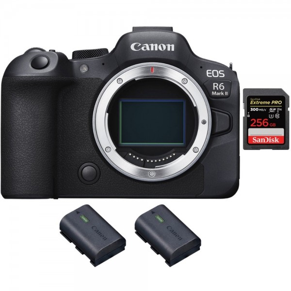 Canon EOS R6 Mark II + 1 SanDisk 256GB Extreme PRO UHS-II 300 MB/s + 2 Canon LP-E6NH - Cámara Mirrorless de formato completo|MCZ DIRECT