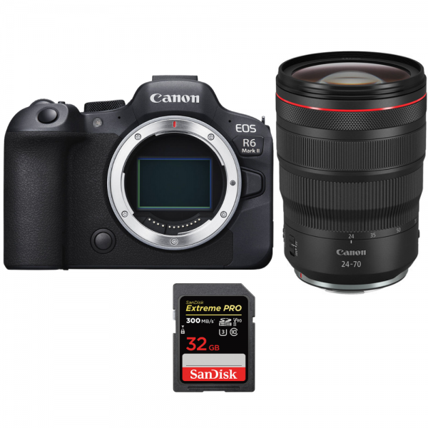 Canon EOS R6 Mark II + RF 24-70mm f/2.8 L IS USM + 1 SanDisk 32GB Extreme PRO UHS-II SDXC 300 MB/s - Appareil Photo Hybride|MCZ DIRECT