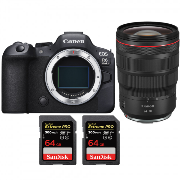 Canon EOS R6 Mark II + 2 SanDisk 128GB Extreme PRO UHS-II 300 MB/s + 2 Canon  LP-E6NH