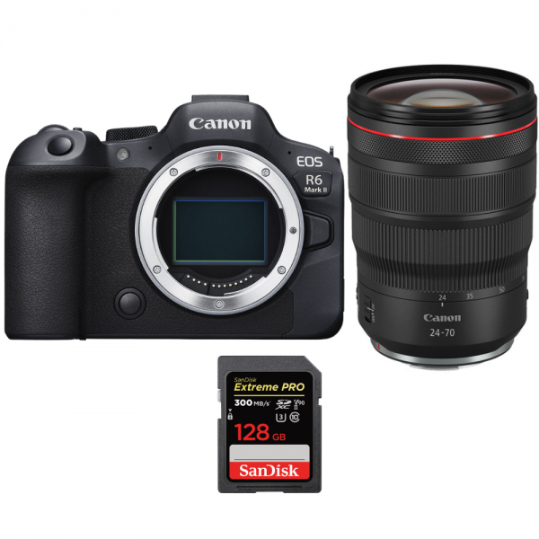 Canon EOS R6 Mark II + RF 24-70mm f/2.8 L IS USM + 1 SanDisk 128GB Extreme PRO UHS-II SDXC 300 MB/s - Appareil Photo Hybride|MCZ DIRECT