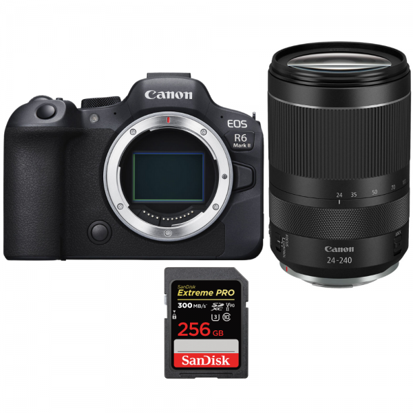 Canon EOS R6 Mark II + RF 24-240mm f/4-6.3 IS USM + 1 SanDisk 256GB Extreme PRO UHS-II SDXC 300 MB/s - Appareil Photo Hybride|MCZ DIRECT