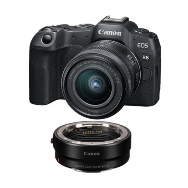 Canon EOS R8 + RF 24-50mm f4.5-6.3 IS STM + EF-EOS R|MCZ DIRECT