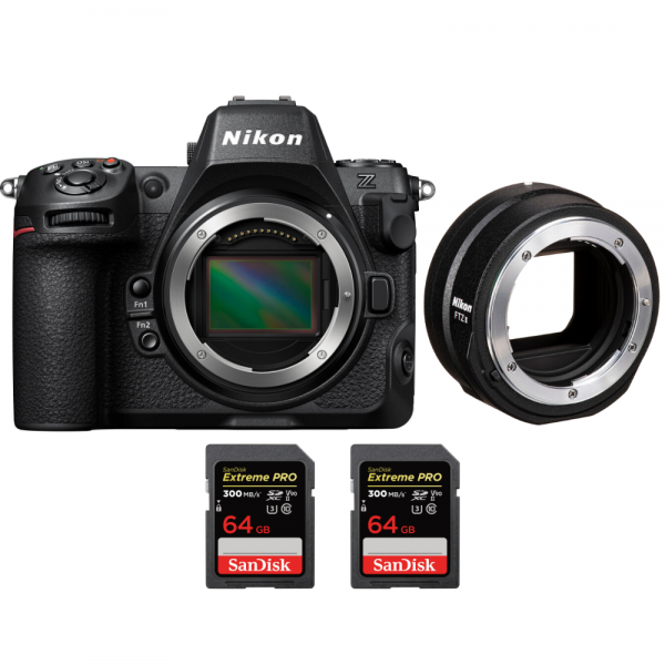 Nikon Z8 + FTZ II + 2 SanDisk 64GB Extreme PRO UHS-II SDXC 300 MB/s - Appareil Hybride Plein Format|MCZ DIRECT