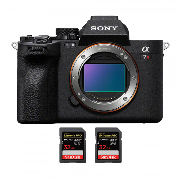 Sony A7R V + 2 SanDisk 32GB Extreme PRO UHS-II SDXC 300 MB/s - Hybrid Camera|MCZ DIRECT