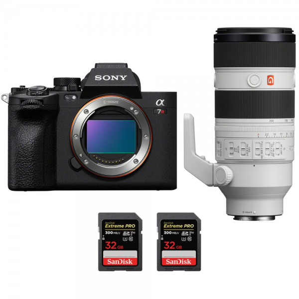 Sony A7R V + FE 70-200 mm f/2,8 GM OSS II + 2 SanDisk 32 GB Extreme PRO UHS-II SDXC 300 MB/s - Cámara mirrorless|MCZ DIRECT