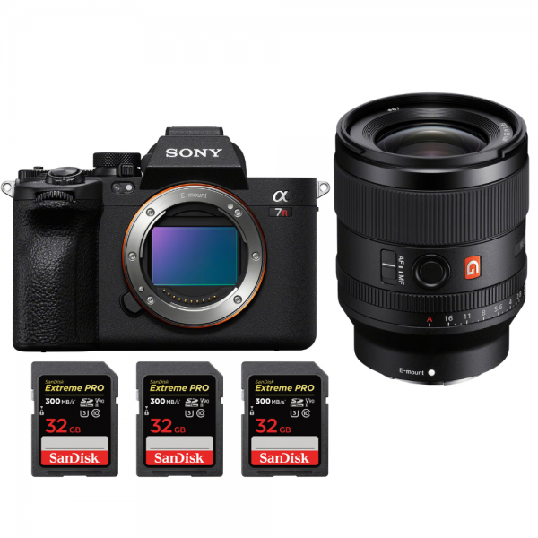 Sony A7R V + FE 35 mm f/1,4 GM + 3 SanDisk Extreme PRO UHS-II SDXC de 32 GB a 300 MB/s - Dispositivo fotográfico híbrido-1