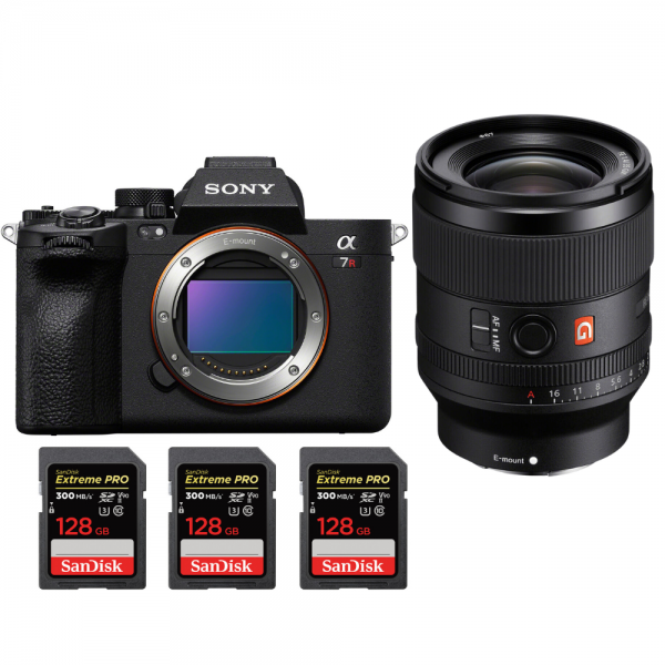 Sony A7R V + FE 35 mm f/1,4 GM + 3 SanDisk Extreme PRO UHS-II SDXC de 128 GB a 300 MB/s - Dispositivo fotográfico híbrido-1