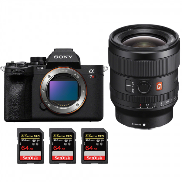 Sony A7R V + FE 24 mm f/1,4 GM + 3 SanDisk 64 GB Extreme PRO UHS-II SDXC 300 MB/s - Cámara mirrorless|MCZ DIRECT